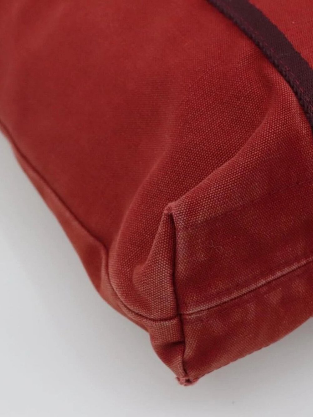 HERMES Fourre Tout Cabas Tote Bag Canvas Red Auth ti3109 - Picture 10 of 16